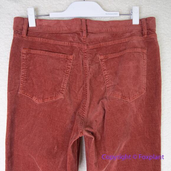 New! Loft women's rusty brick red corduroy high waist skinny‎ pants, size 31 - Picture 7 of 12